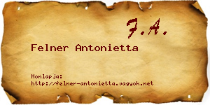 Felner Antonietta névjegykártya